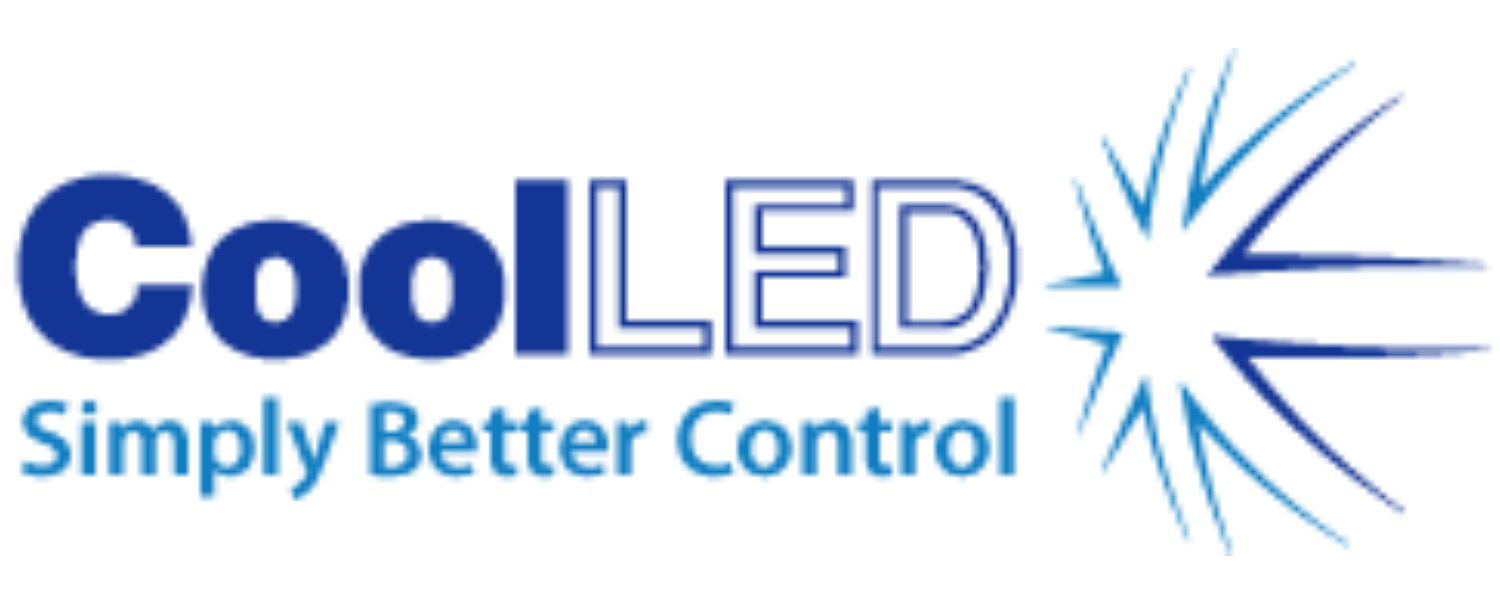 A blue and black logo for led lighting.