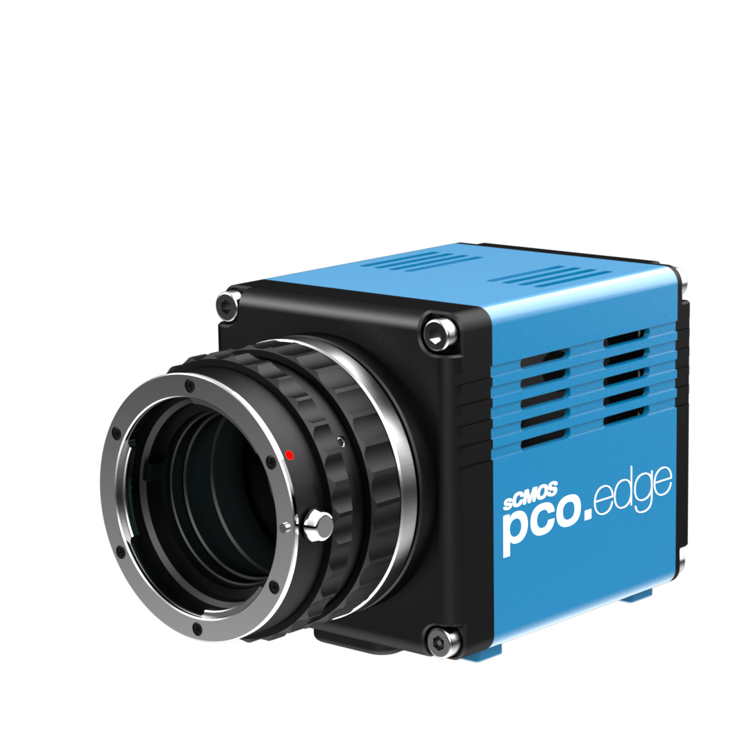 A camera that is blue and black.